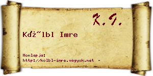 Kölbl Imre névjegykártya